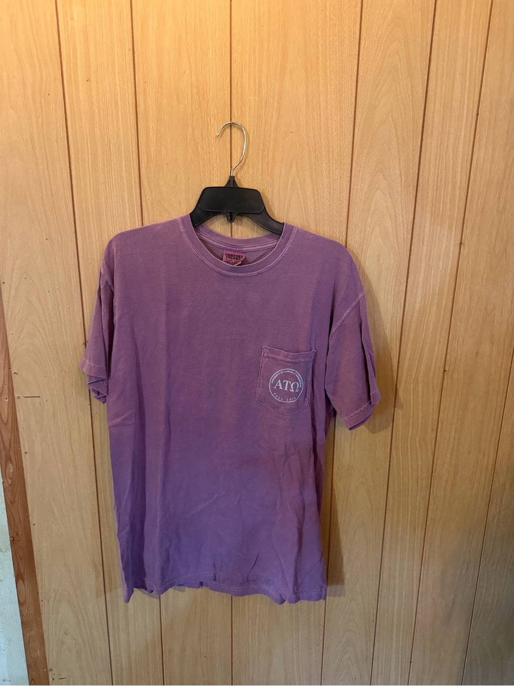 Men’s Purple Pocket Crewneck T-Shirt alpha Tau Omega